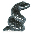 15x20mm 3-D Hematite SNAKE Animal Fetish Bead