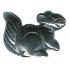 16x22mm 3-D Hematite SQUIRREL Animal Fetish Bead