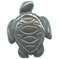 20x22mm Hematite SEA TURTLE Animal Fetish Bead