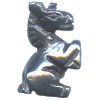 20mm Hematite 3-D UNICORN Bead