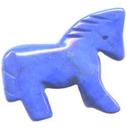 20x24mm Lapis Dyed Howlite HORSE Animal Fetish Bead