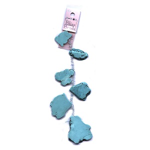 BLISS BEADS® 27mm to 50mm Turquoise Dyed Howlite Graduated Freeform SLICE / SLAB Beads