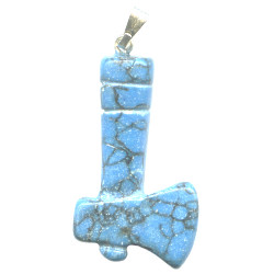 12x26mm Turquoise Dyed Howlite TOMAHAWK Charm/Pendant - with Loop & Bail