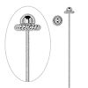 2" (21 gauge) Zinc Alloy (Lead & Nickel Free) Fancy Crown End HEAD PINS: Antiqued Silvertone, Style #A774