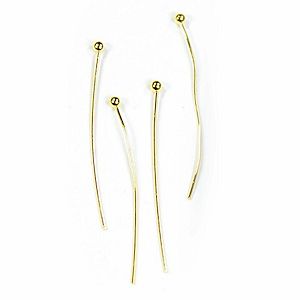 1-1/4" (21 gauge) Goldtone Brass Ball End HEAD PINS