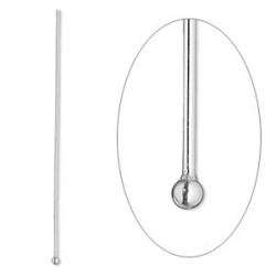 2" (23 gauge) Silver Plated, 1.5mm Ball End HEAD PINS