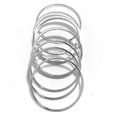 25x1mm Brass Closed Ring HOOP COMPONENTS: Silver Plated