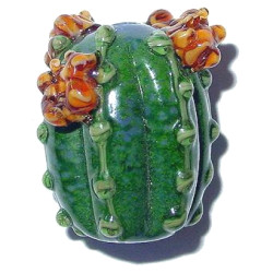 20x25mm Lampwork Glass *High Desert* Sculpted CACTUS Focal Bead ~ Carolyn Driver