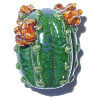 20x25mm Lampwork Glass *High Desert* Sculpted CACTUS Focal Bead ~ Carolyn Driver