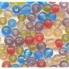 3-5mm Transparent Amber, Red, Blue & Purple Lampwork ROUND Bead Mix