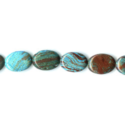 13x18mm Imperial Turquoise (Jasper) Flat OVAL Beads