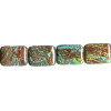 22x30mm Imperial Turquoise (Jasper) Puffy RECTANGLE Beads