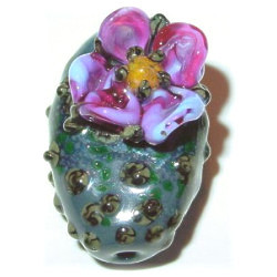 20x30mm Lampwork Glass *In My Dreams* Sculpted CACTUS Focal Bead ~ Carolyn Driver