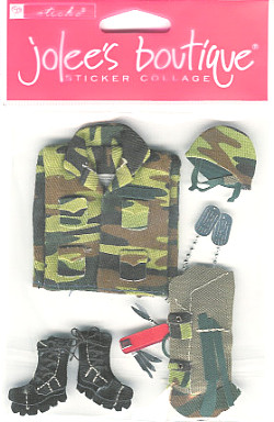 Jolee's Boutique® *Army Fatiques* Dimensional STICKER Embellishments
