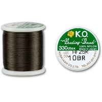 MIYUKI® (KO) Japanese Nylon BEADING THREAD Size B, 50 Meters (55 Yards) - #10 Dark Brown
