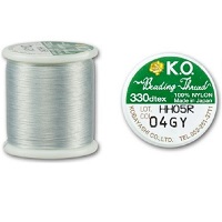 MIYUKI® (KO) Japanese Nylon BEADING THREAD Size B, 50 Meters (55 Yards) - #04 Light Grey