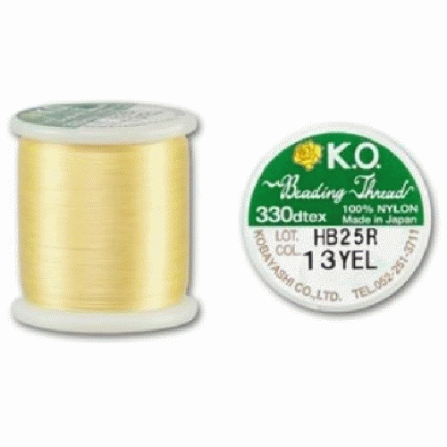 MIYUKI® (KO) Japanese Nylon BEADING THREAD Size B, 50 Meters (55 Yards) - #13 Yellow