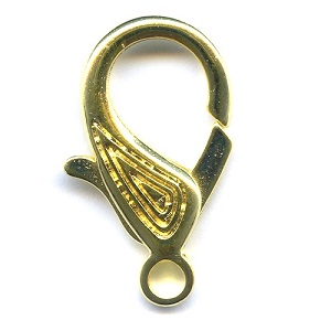 14x30mm Goldtone Metal Lobster Claw CLASP