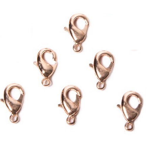 7x12mm Plated Metal Lobster Claw CLASPS - Rose Gold