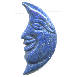 18x36mm Lapis Lazuli CRESENT MOON FACE Pendant/Focal Bead