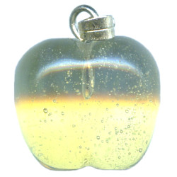 14mm Lemon Quartz APPLE Charm / Pendant - with Bail