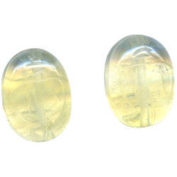 10x13mm Lemon Quartz SCARAB, BEETLE Beads