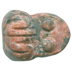 15x20mm Leopardskin Jasper FROG Animal Fetish Bead