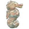 30x50mm Leopardskin Jasper SEAHORSE Pendant/Focal Bead