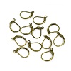 10x15mm Plated Brass with Bottom Loop LEVERBACK Earrings Components - Antique Bronze