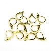 10x15mm Plated Brass with Bottom Loop LEVERBACK Earrings Components - Gold