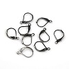10x15mm Plated Brass with Bottom Loop LEVERBACK Earrings Components - Gun Metal