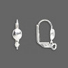 16mm Silver Plated with *Oval Design* & Bottom Loop, LEVERBACK Earring Components