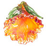 30x35mm *AMBER FLOWER* Sculpted Lampwork Focal/Pendant Bead ~ Linda Hammons