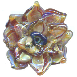 30mm *DAHLIA GLORY* Sculpted Lampwork Focal/Pendant Bead ~ Lluvia Brito