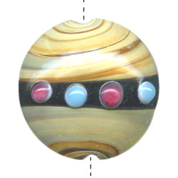 25mm *DESERT JEWELS* Lampwork LENTIL Bead