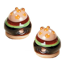 12x14mm Lampwork Glass HAMBURGER Beads