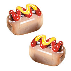 11x14mm Lampwork Glass HOTDOG Beads