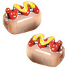 11x14mm Lampwork Glass HOTDOG Beads