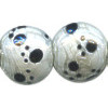 20mm Marbled White & Black *PAW PRINT* Lampwork LENTIL Beads