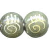 20mm *CHELSEA PETROGLYPH* Lampwork LENTIL Beads