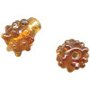 12x15mm Transparent Dark Amber Chinese Lampwork PINECONE Beads