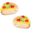 13x15mm Lampwork Glass PIZZA Beads