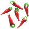 10x20mm Lampwork Glass Red CHILI PEPPER Charm Beads