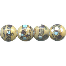 16mm *SPIRIT CANYON* Lampwork LENTIL Beads