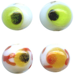 10mm Lampwork Glass Halloween Spooky Round EYE BALL Beads