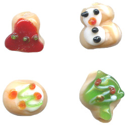 6x12mm Lampwork Glass Christmas SUGAR COOKIE Beads