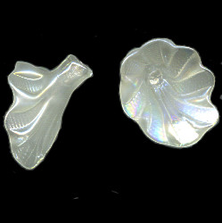 28x30mm Crystal A/B Mist Sculpted Lampwork TRUMPET FLOWER Focal/Pendant Bead ~ Ginger Sanders