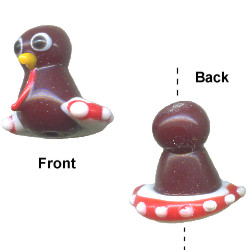 18x18mm Lampwork Glass TURKEY Bead