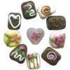12x15mm Lampwork Glass Valentine CHOCOLATE, CONFECTION Beads