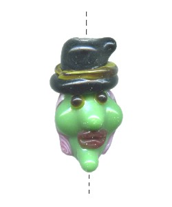 13x24mm Lampwork Glass Halloween WITCH Bead